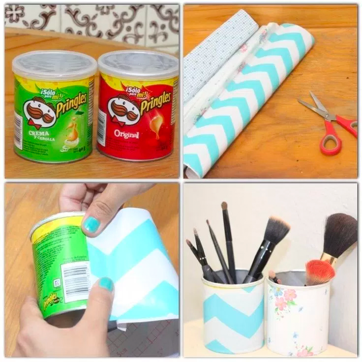 DIY: Pringles Brush holder • Creative Ways to Repurpose Pringles can tubes | ecogreenlove